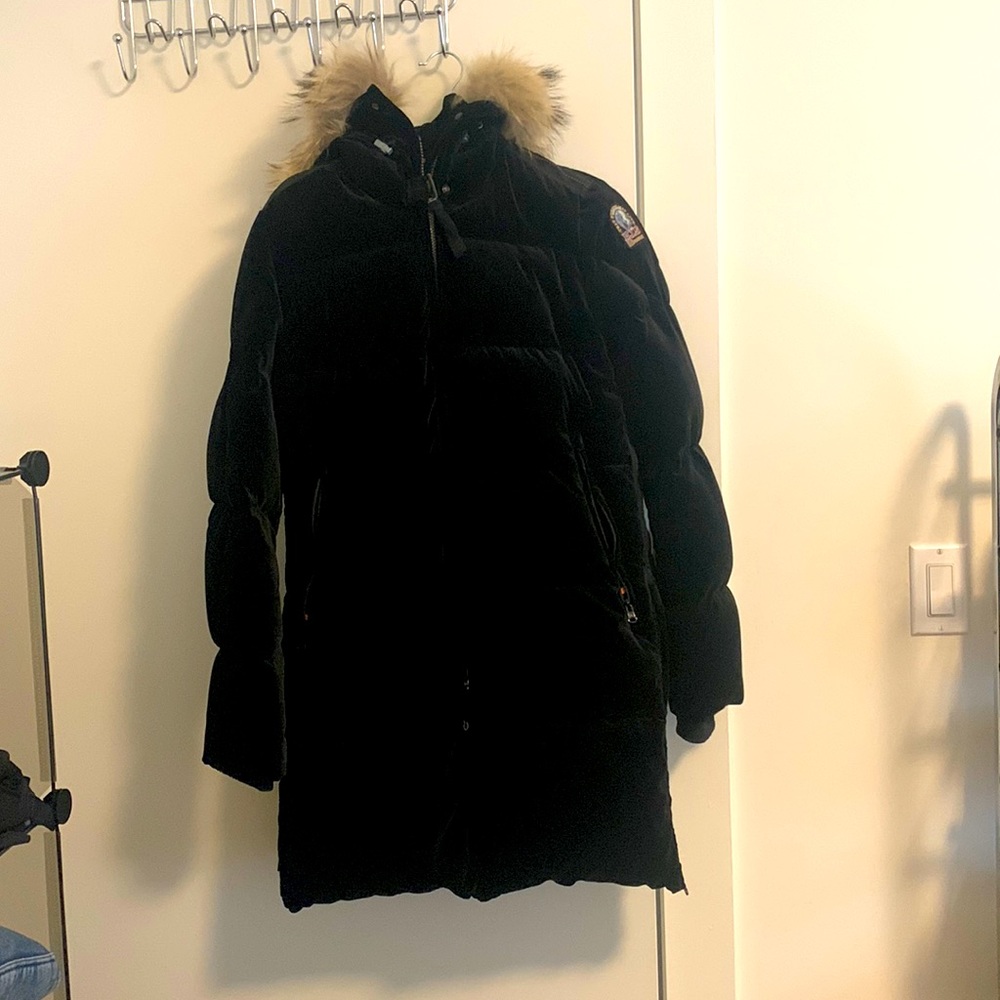 Parajumpers limited edition velvet puffer knee length coat, size S, barely worn.